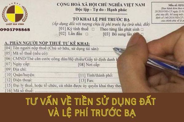 Tư vấn về tiền sử dụng đất và lệ phí trước bạ